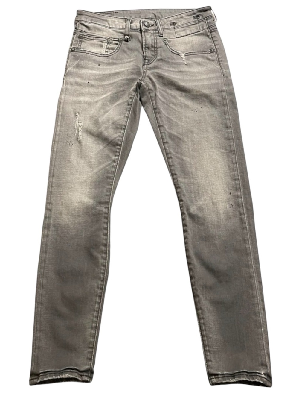 R13 Grey Orion Boy Skinny Mid Rise Crop Jeans (24x26)